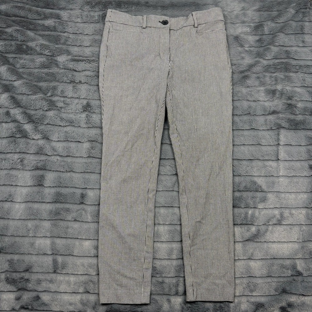 LOFT The Skinny Pants Womens 2 Black White Houndstooth Ankle Trousers Stretch